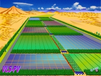 砂漠での大規模太陽光発電のイメージ